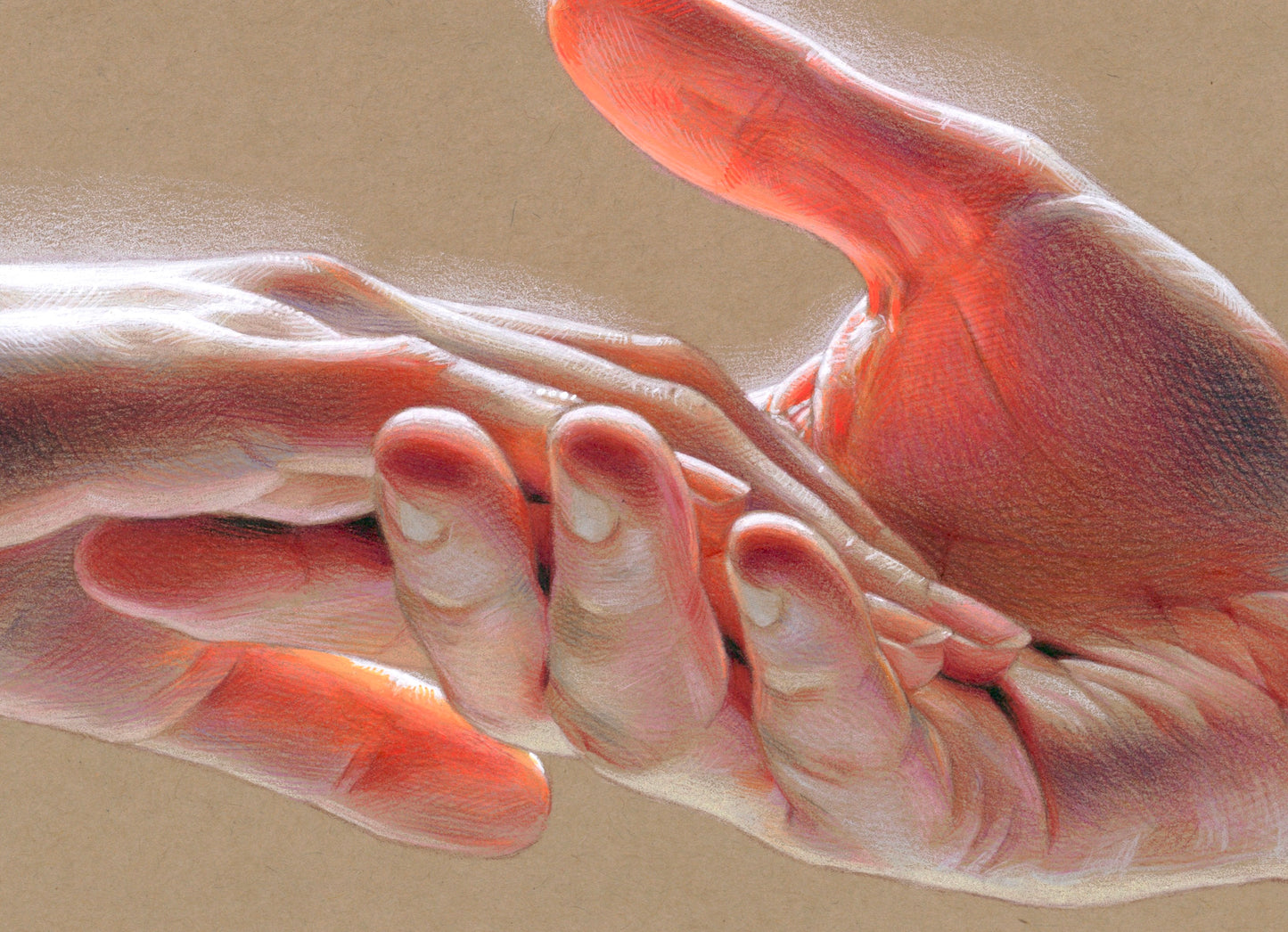 Hands Joined by Light